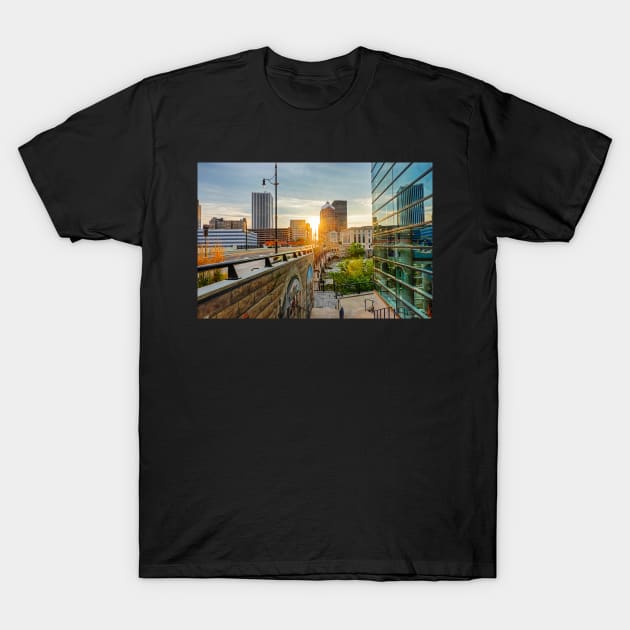 Rochester NY Sunrise Genesee River T-Shirt by WayneOxfordPh